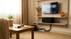checklist sa home videoke na may mic at speaker sa sala