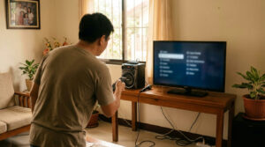 walang tunog ang videoke na sinusuri sa TV at speaker