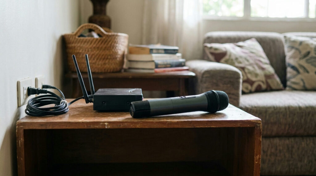 wireless mic na putol-putol sa videoke at receiver sa bahay